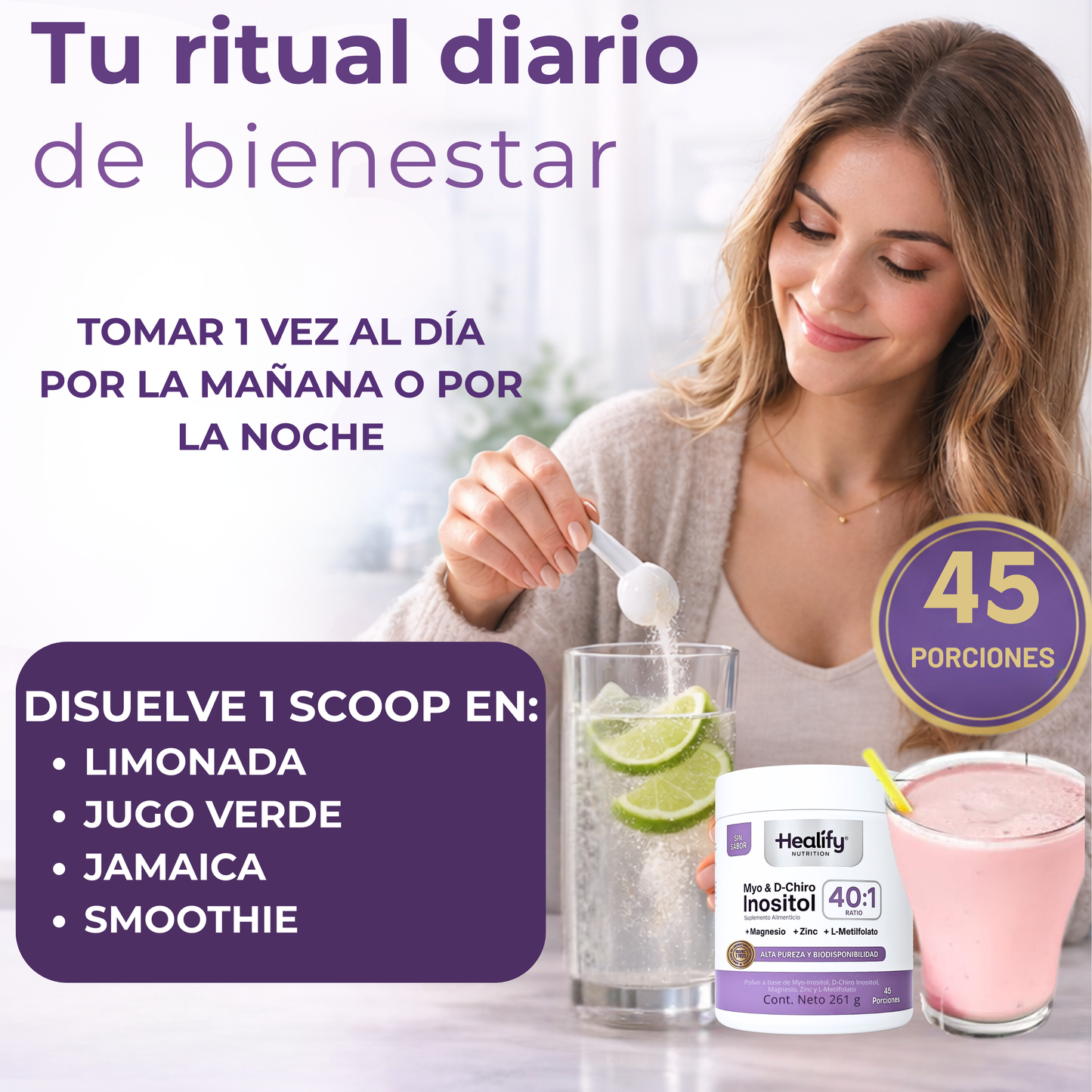 Healify Inositol 40:1 | Fórmula Avanzada para Bienestar Hormonal Femenino