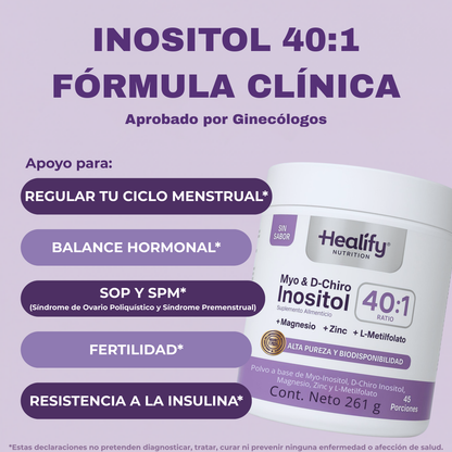Healify Inositol 40:1 | Fórmula Avanzada para Bienestar Hormonal Femenino